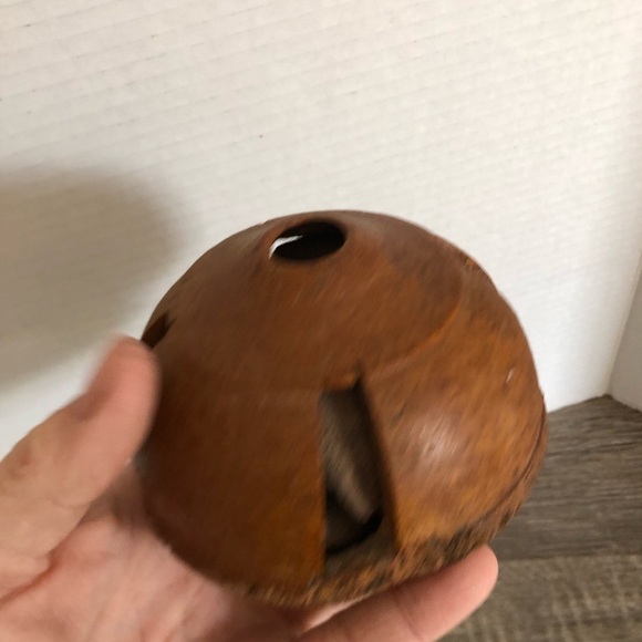 Vtg Hand Carved Wood Bell Rattle - Picture 9 of 12